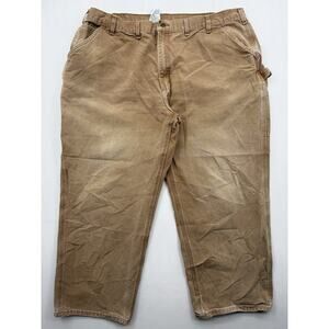Carhartt B11 BRN Dungaree Fit Duck Canvas Work Pants Mens 46x30 Brown Utility